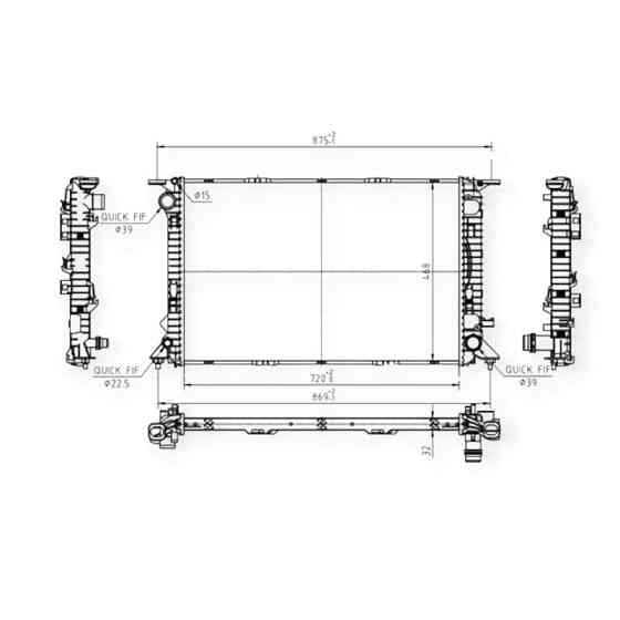 Радиатор охлаждения двигателя автомобиль Ауди A4, A5, A6, A7, Q5 2.7-4.0 07- 390242 Мукачево