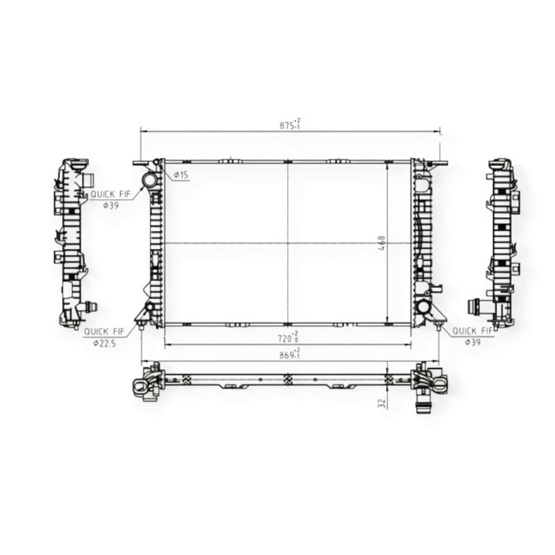 Радіатор охолодження двигуна автомобіль Ауді A4, A5, A6, A7, Q5 2.7-4.0 07- 390242 Мукачево - фото 1