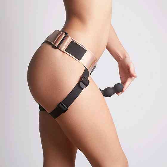 Трусы для страпона Strap-On-Me Leatherette Harness Curious Holographic Rose Gold Sex Aura Киев