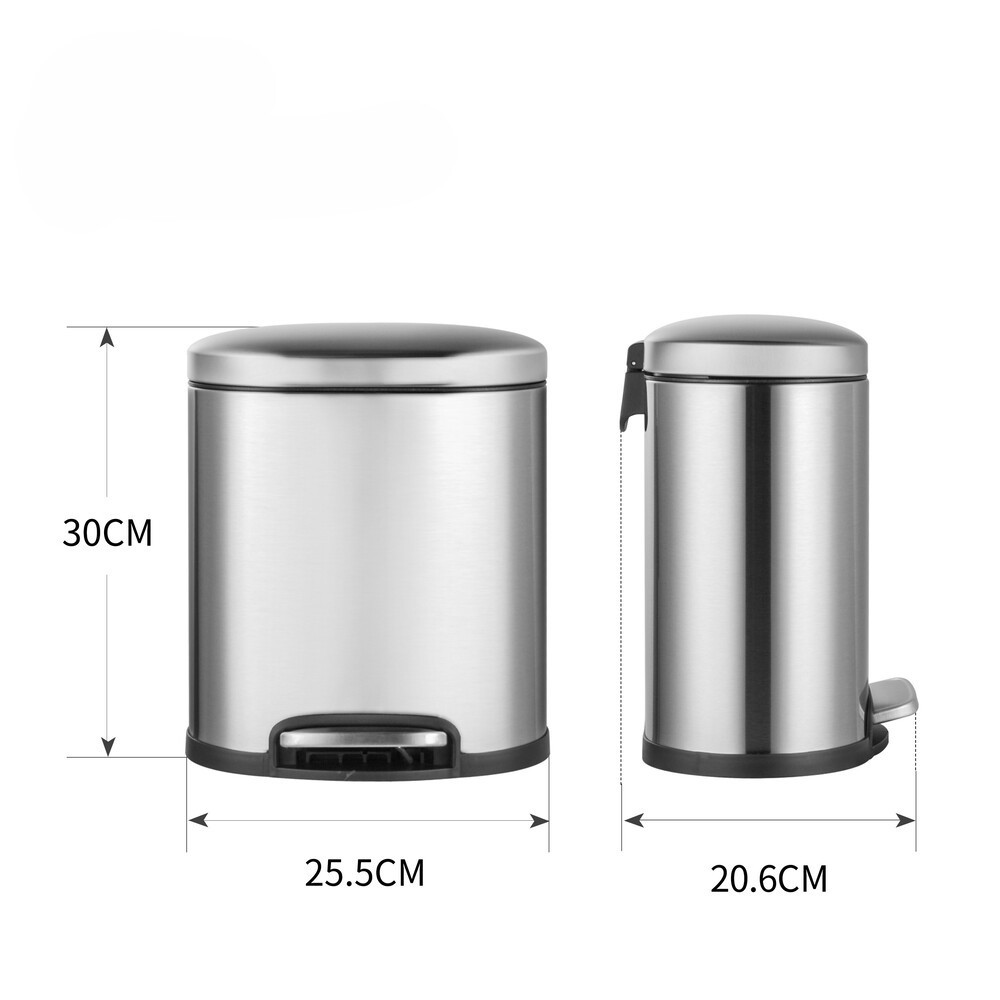 Овальне сміттєве відро з плавним закриттям Mixxus Premium Topper-TC0205 SS Color 5 л, колір нержавійка (MI7059) Харків - фото 17