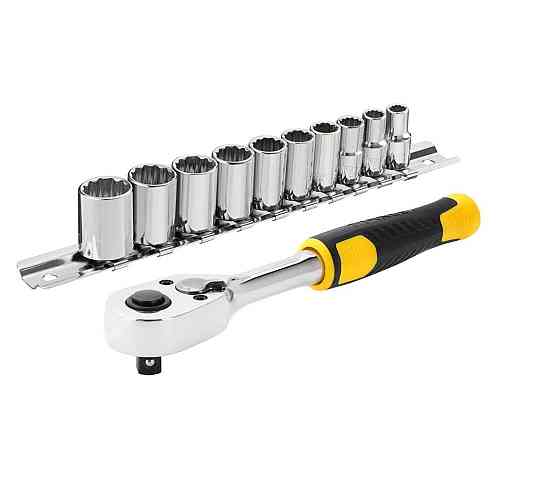 Тріщатка з головками STANLEY : квадрвт 1/4 ", 72 Зубці. крок 5* + 10 торц. гол. [11 од.] Одеса