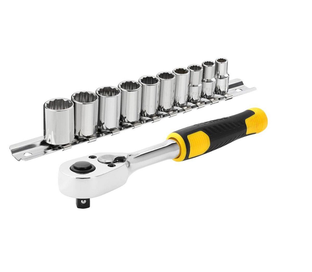 Тріщатка з головками STANLEY : квадрвт 1/4 ", 72 Зубці. крок 5* + 10 торц. гол. [11 од.] Одеса - фото 1