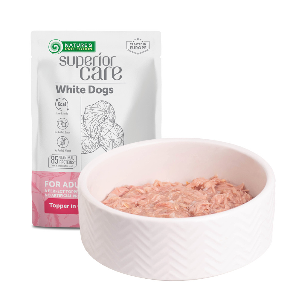Nature's Protection Superior Care White Dogs Adult Tuna Додатковий вологий корм для собак з білим забарвленням з тунцем, 70 г Киев - изображение 4