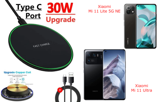 Беспроводное зарядное устройство 30W для Xiaomi Mi 11 Ultra Киев