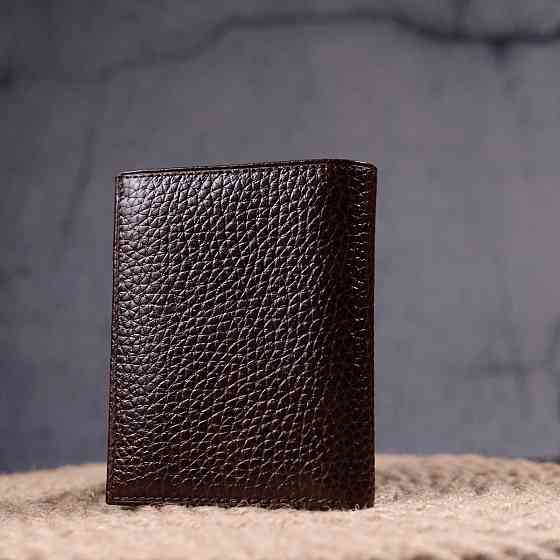 Чоловічий гаманець без застібки з натуральної шкіри KARYA 21365 Коричневий Київ