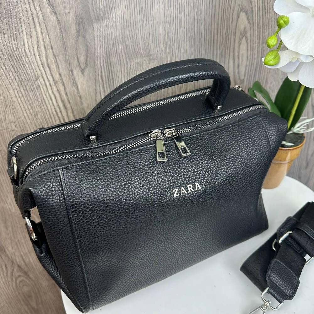 Якісна жіноча сумка стиль Зара, класична сумка Zara чорна Харків - фото 7