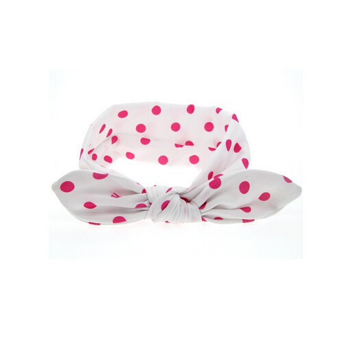 Белая повязка в розовый горох Киев - изображение 1