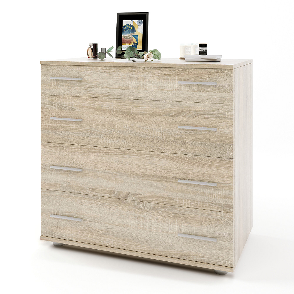 Маленький комод Эверест на 4 ящика К-1 80х45х73 дуб сонома (телескопы) (DTM-2445) Днепр - изображение 2