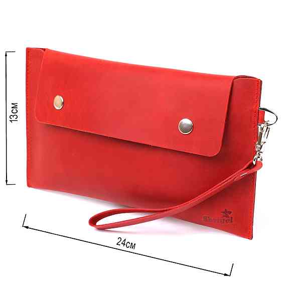 Женская винтажная кожаный тревел-косметичка Shvigel 16427 Красный Киев