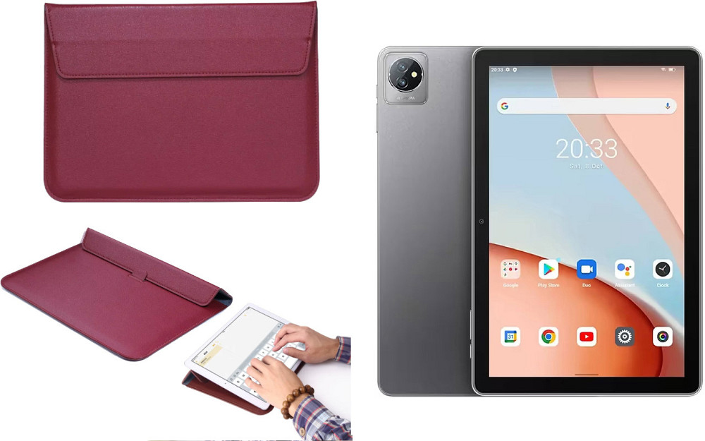 Чохол-конверт VitoCase для Blackview Tab 70, з функцією підставки для планшета Бордовий Київ - фото 1