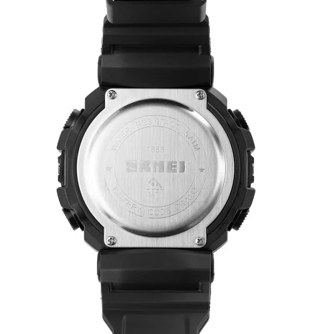 Чоловічий спортивний годинник Skmei 1886 (Чорний з білим) Вінниця - фото 5