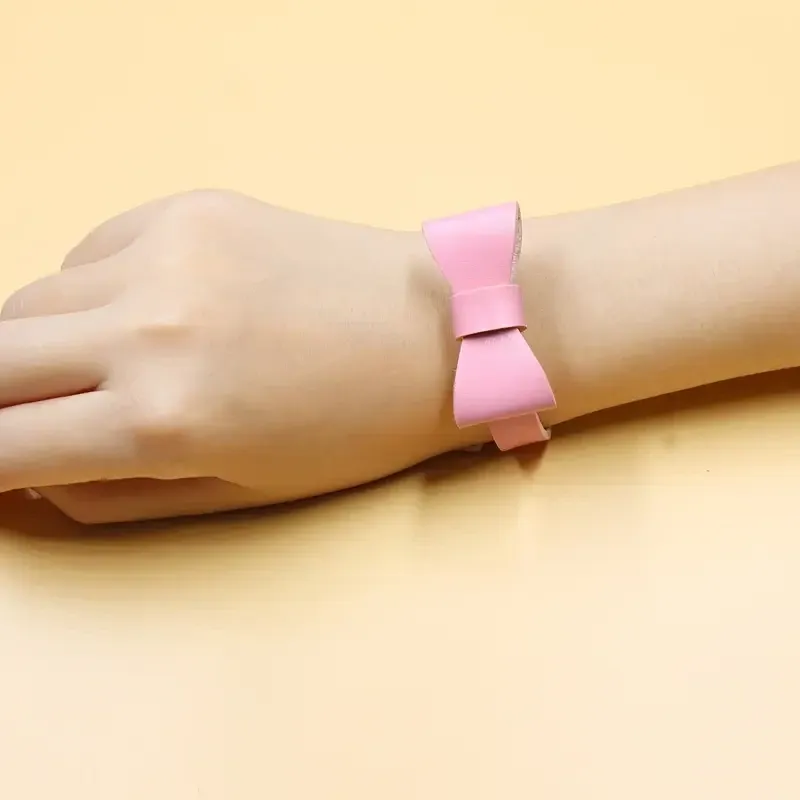 Рожевий браслет із PU-шкіри з бантом – ніжний стильний аксесуар Київ - фото 2