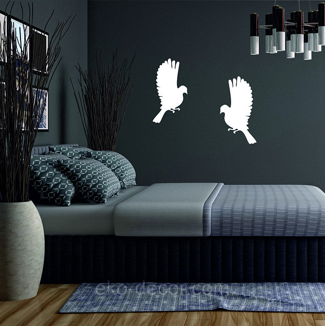 Декоративное настенное Панно «Птичка» Декор на стену(цена за 1шт) 20*10 см, Белый Киев - изображение 6