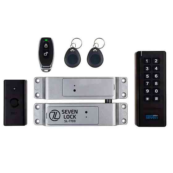 Бездротовий комплект контролю доступу SEVEN LOCK SL-7708 black Київ