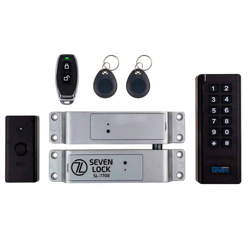 Бездротовий комплект контролю доступу SEVEN LOCK SL-7708 black Київ - фото 1