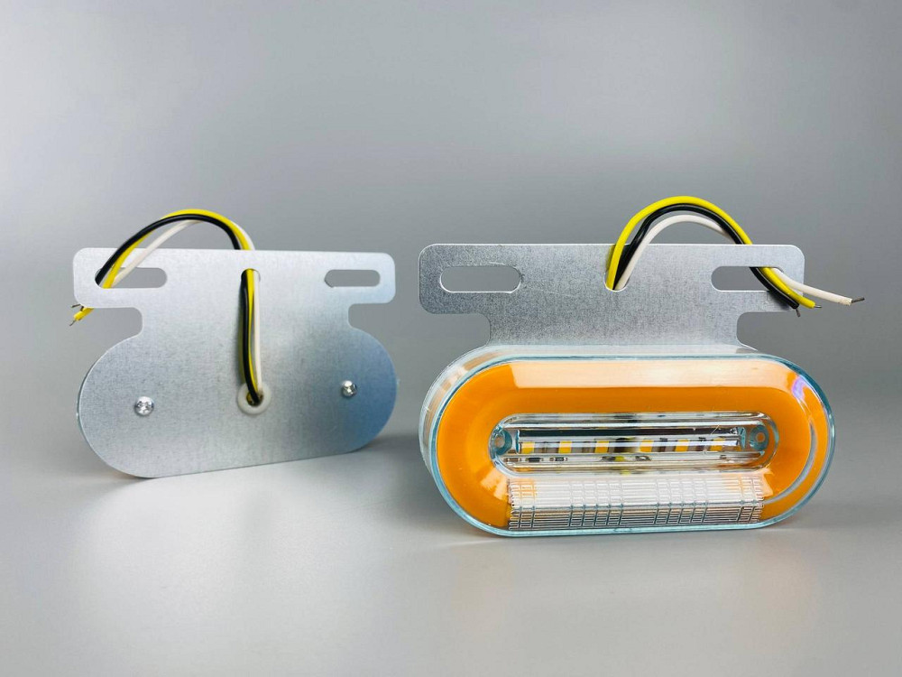 Ліхтар LED габаритний 12V, жовтогарячий, білий і "блигаюча мережа" 130 мм х 90 мм Мукачево - фото 2