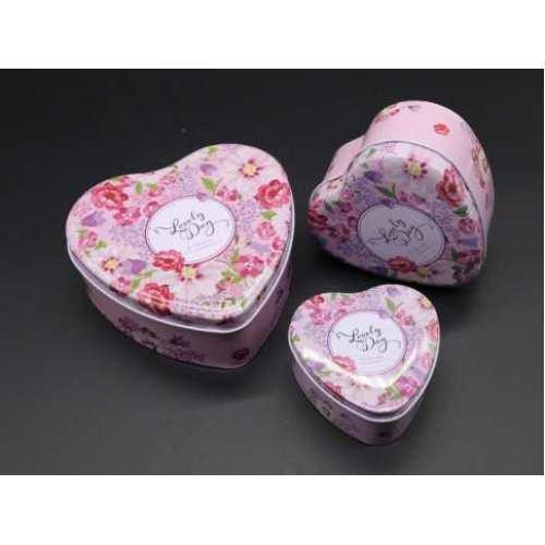 Скринька металева у формі серця Lovely Day 3 шт Київ - фото 1