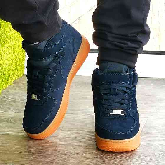 Кросівки Nike Force Високі Сині жіночі Форси Замшеві Найк (розміри: 37,38,39,40,41) Дніпро