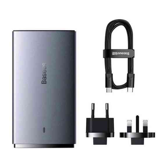 Мережевий зарядний пристрій Baseus GaN5 Pro Ultra-Slim Fast Charger C+U 65W Gray((With Mini White Cable Type-C CCGP150113 Одеса