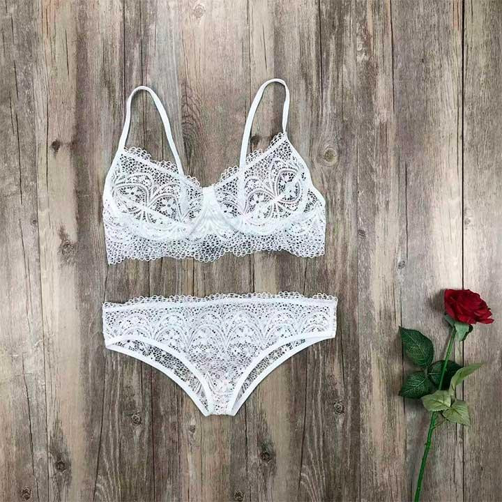 Красивый кружевной комплект белый - XS-S  – Эротическое бельё Винница - изображение 10