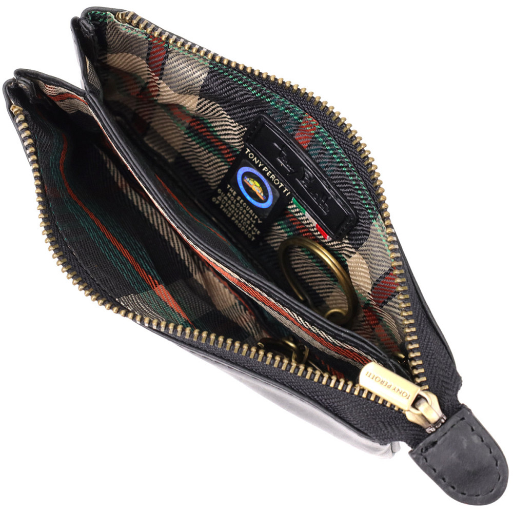 Удобная ключница на два отделения из матовой натуральной кожи Tony Perotti 20836_1 (3350 nero) Черный Киев - изображение 7