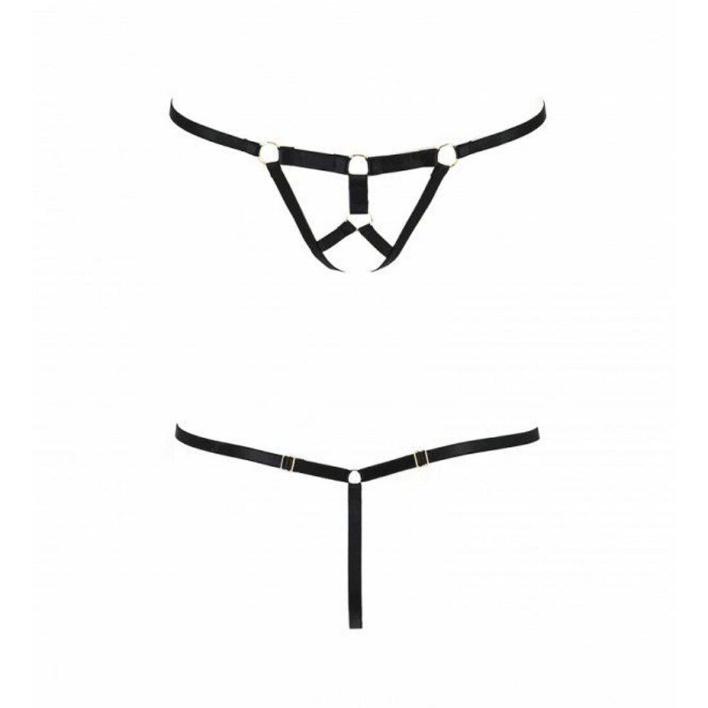 Трусики стрінги зі стреп Passion Exclusive ARMANDA THONG L/XL, black Sex Aura Київ - фото 5