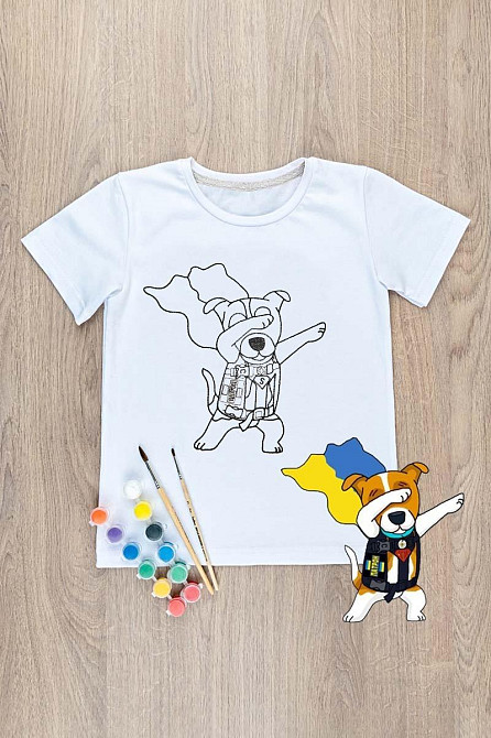 Футболка-раскраска детская Пёс Патрон, топ Крохатушка одяг Киев - изображение 2