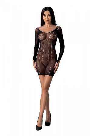 Напівпрозора мінісукня Passion BS101 One Size, black, рукави-мітенки Sex Aura Київ