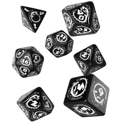 Набір кубиків для настільних ігор Q-Workshop Dragons Black white Dice Set (7 шт) (SDRA05) Вінниця - фото 1