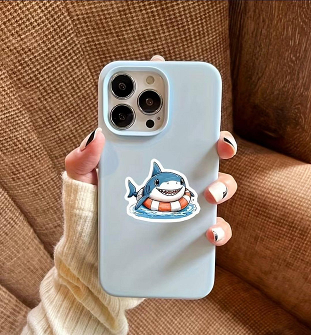 Набор наклеек акулы 50 шт виниловые водостойкие kawaii стикеры для ноутбука телефона Киев - изображение 4