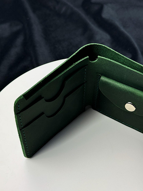 Класичний гаманець із натуральної шкіри SD003 (Зелений) Суми - фото 4
