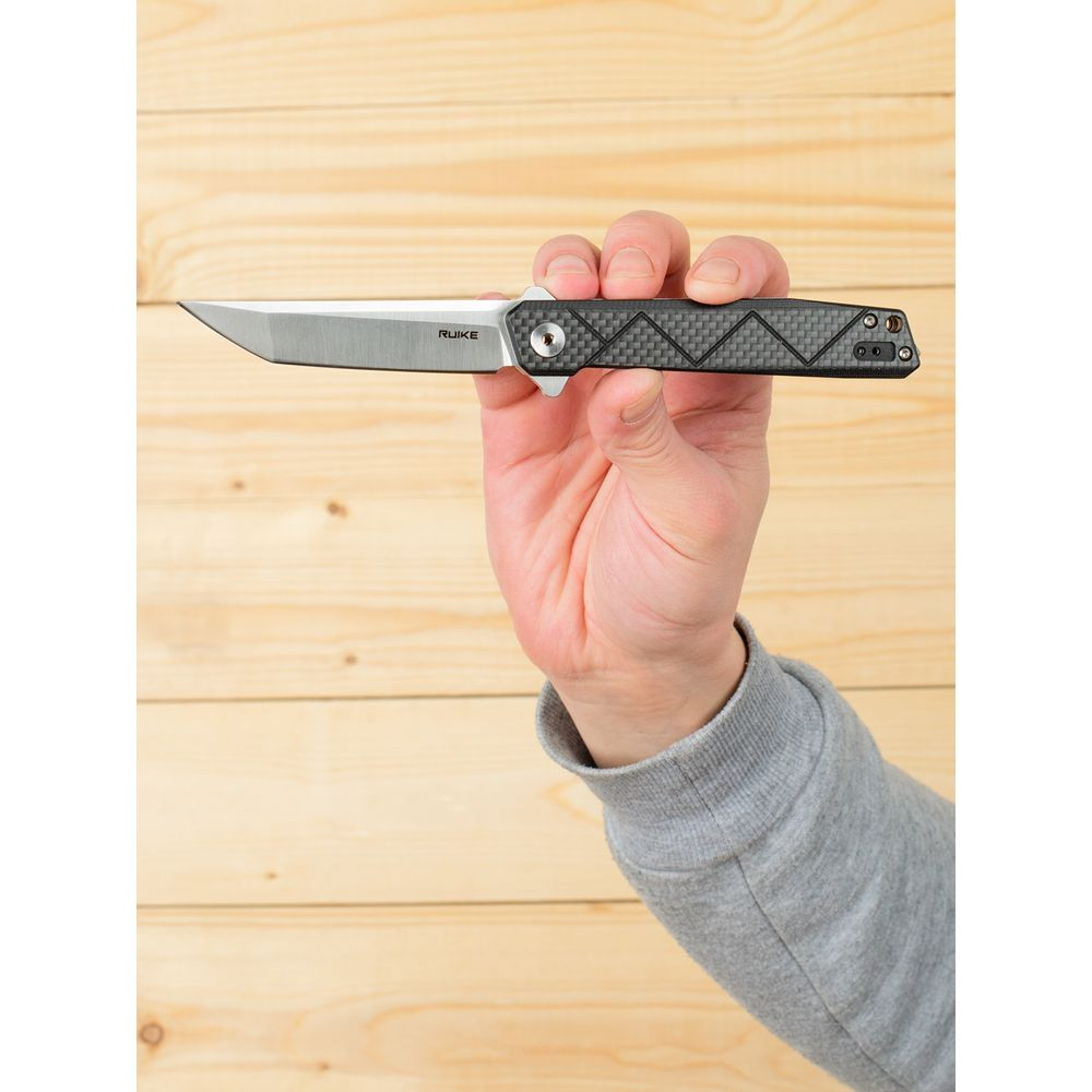 Ніж складаний туристичний Ruike P127-CB, (9.1 см) 14C28N / G10 + carbon fiber чорний Київ - фото 3