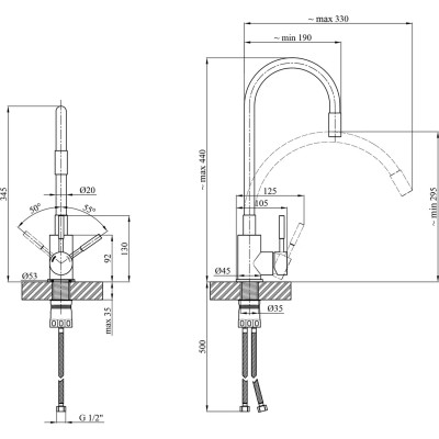 Змішувач Kroner Klassisch-ESG035GRA (CV024354) Вінниця - фото 9