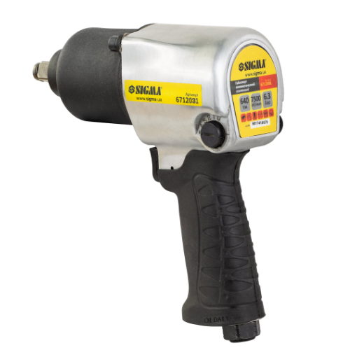 Гайковерт пневматичний посилений 1/2" 640Нм + маслянка + насадки 10шт. + кейс SIGMA Житомир - фото 8