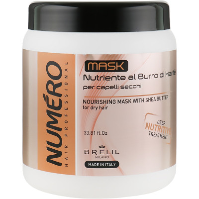 Маска для волосся Brelil Numero живильна з олією каріте і авокадо 1 л (8011935069712) Вінниця - фото 1