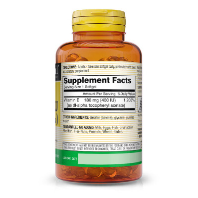 Витамин Mason Natural Витамин Е 180мг, Vitamin E 400 IU, 100 гелевых капсул (MAV-05051) Винница - изображение 2