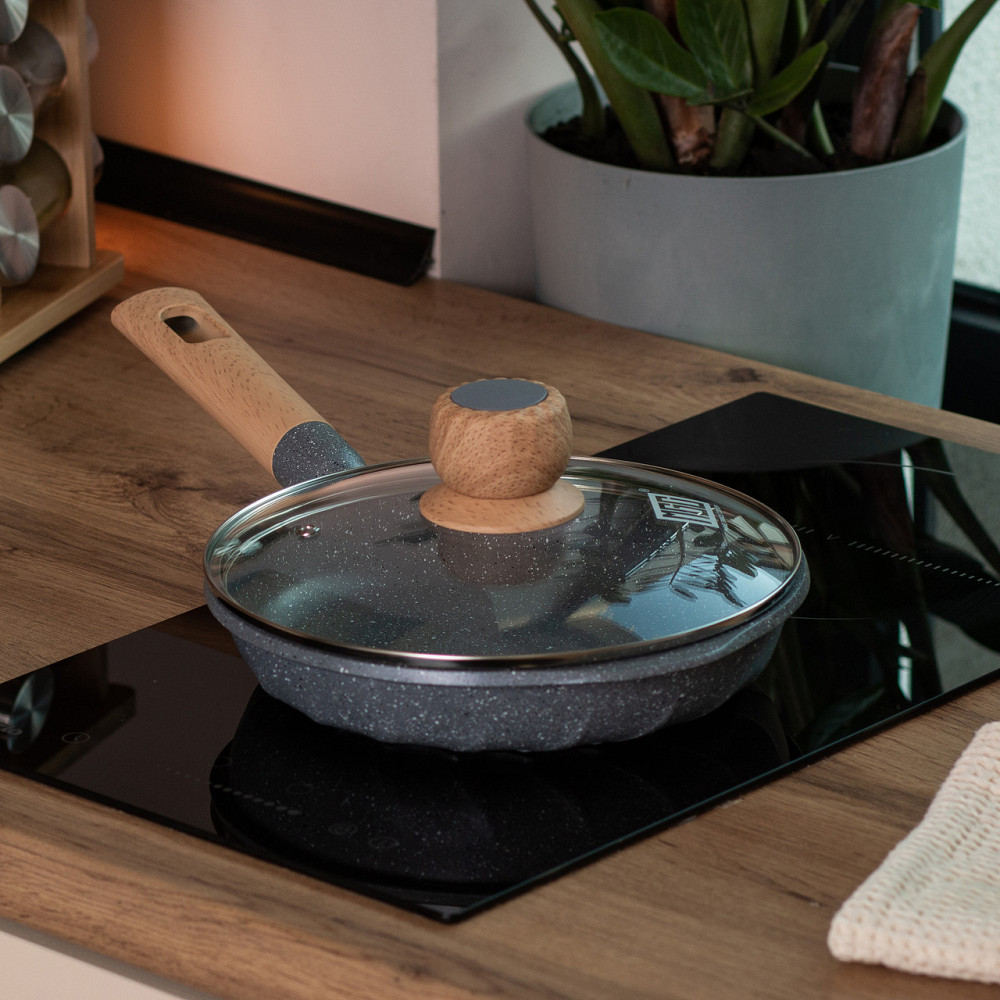 Алюмінієва сковорода, 1,4 л, з мармуровим антипригарним покриттям Ø 22 см, сірий MGC HP-4-422G Коломия - фото 6