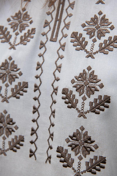 Вишиванка жіноча лляна, молочна топ Київ - фото 3