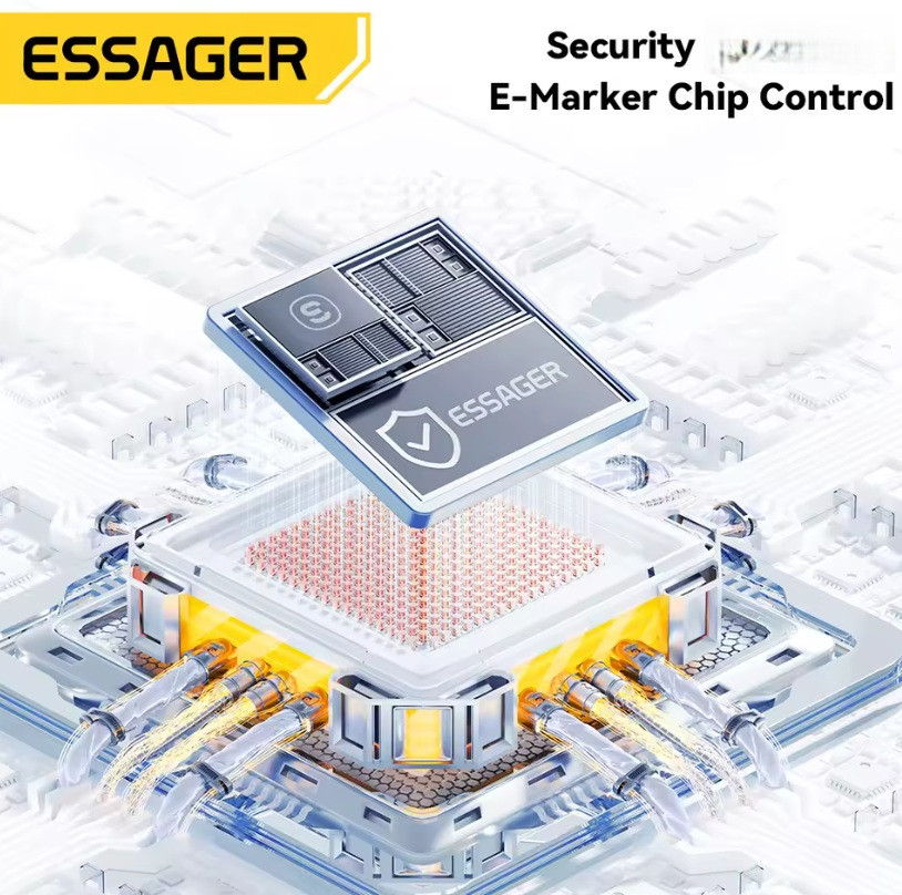 Кабель пружинний Essager Type-C to Type-C 100W PD швидке заряджання та передавання даних (1.2 м) Миколаїв - фото 5