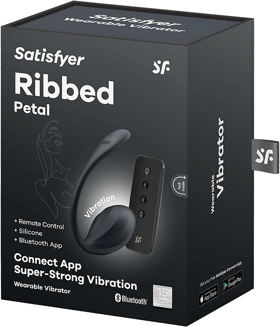 Вибратор в трусики Satisfyer Ribbed Petal с приложением и пультом, черный Sex Aura Киев - изображение 7