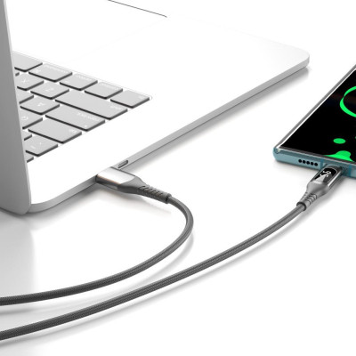 Дата кабель USB 2.0 AM to Lightning 1.0m 2.4A LED black XO (NB162-L-1-BK) Вінниця - фото 3