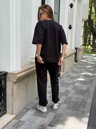 Спортивный костюм женский футболка и штаны джогеры Черный XS-S Харьков