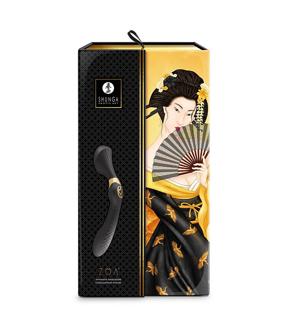 Вибромассажер Shunga Zoa Black, двусторонний Sex Aura Киев - изображение 10