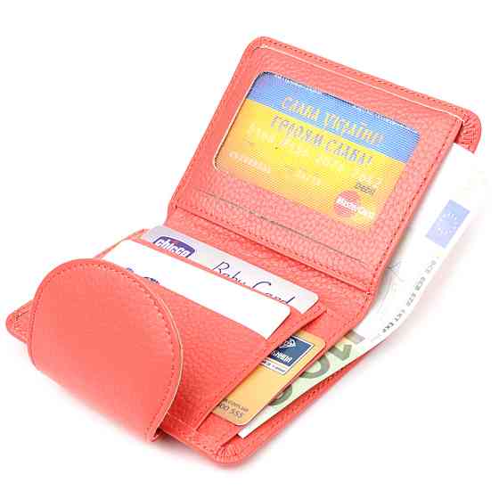 Стильний жіночий гаманець з натуральної шкіри CANPELLINI 21669 Кораловий Київ