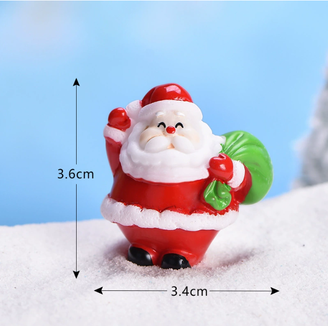 Новорічна мініатюрна фігурка Санта з мішком 3.6 х 3.4 см Серія Милі Різдвяні Прикраси Одеса - фото 1