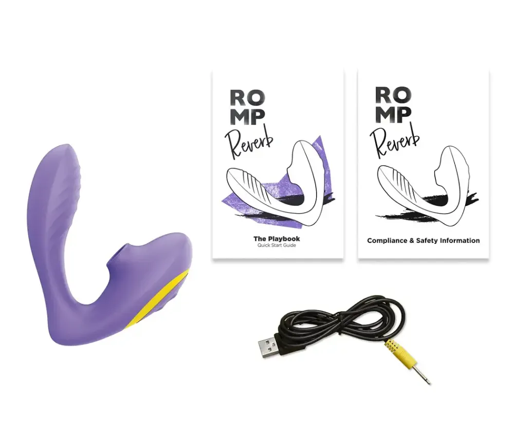 Вакуумный вибратор Romp Reverb Lilac, вагинально-клиторальный Львов - изображение 4