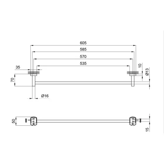 Держатель для полотенец в ванную Qtap Liberty CRM 1124 Киев
