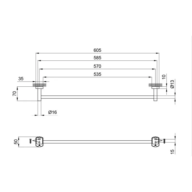 Тримач для рушників в ванну Qtap Liberty CRM 1124 Київ - фото 2