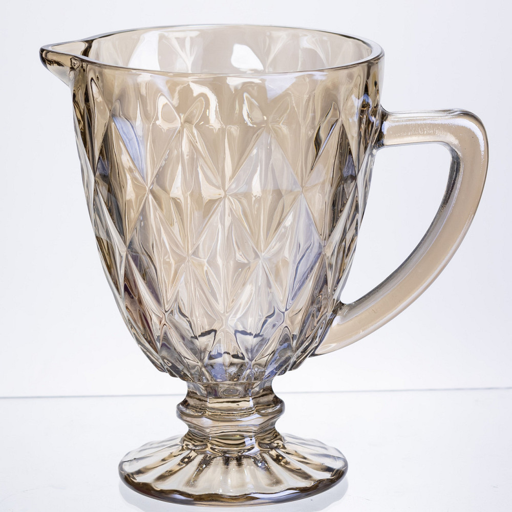 Глек для напоїв Citrine скляний 1 л HP-19-279 глечик для лимонаду лимонадник декоративний з ручкою Коломия - фото 1