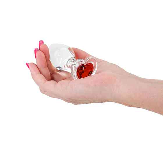 Скляна анальна пробка NS Novelties Crystal - Desires - Red Heart - Medium Sex Aura Київ
